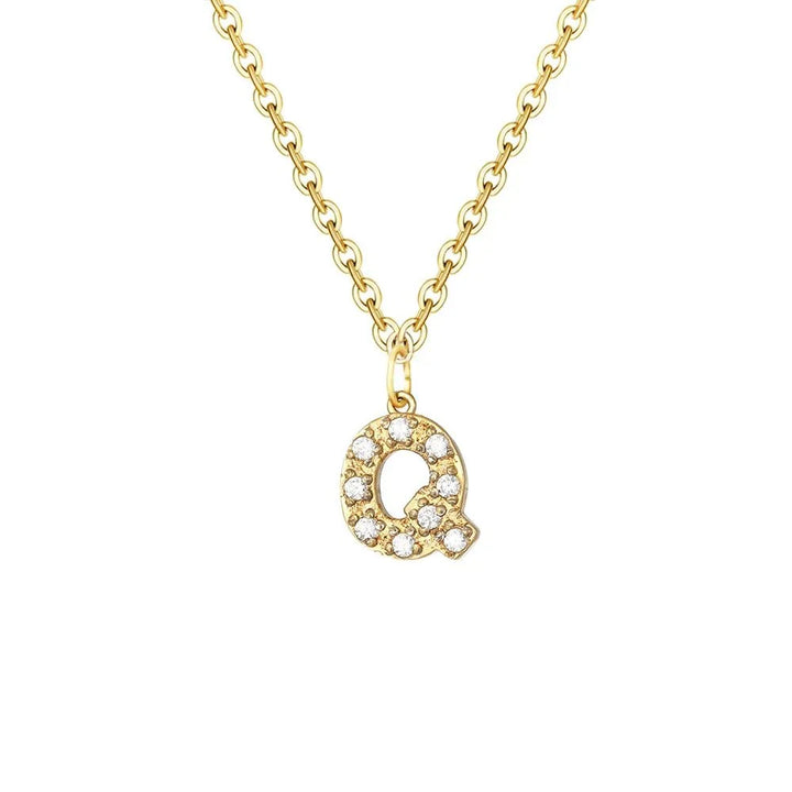 BowLift | Dainty Zircon Letter Initial, Number, Symbol Chain Necklace