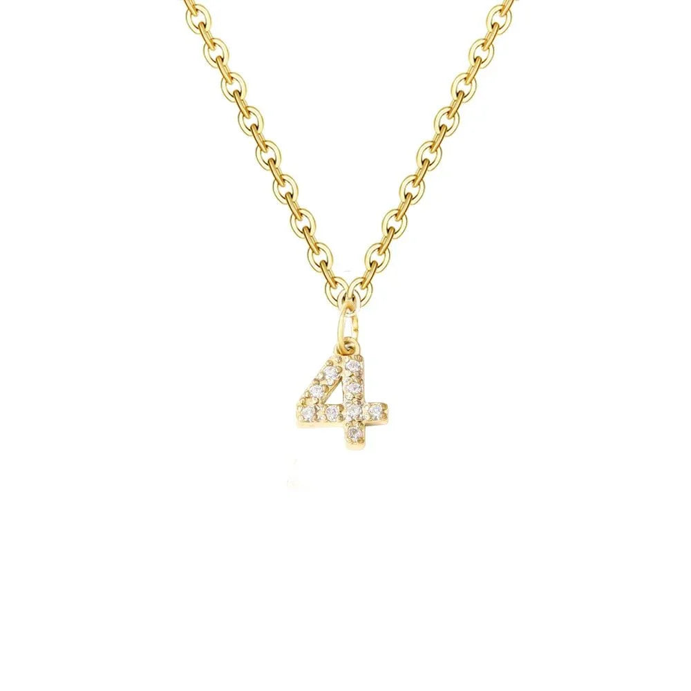 BowLift | Dainty Zircon Letter Initial, Number, Symbol Chain Necklace