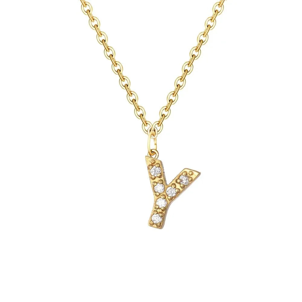 BowLift | Dainty Zircon Letter Initial, Number, Symbol Chain Necklace