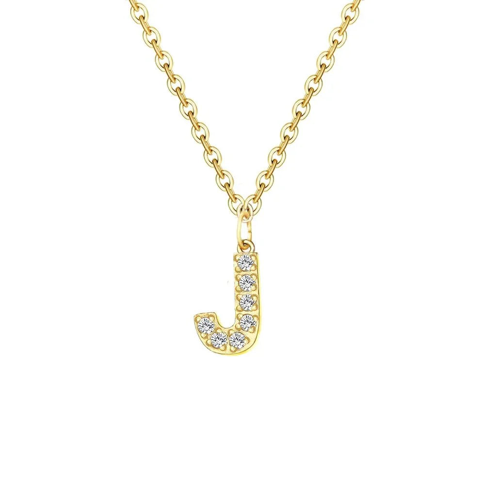 BowLift | Dainty Zircon Letter Initial, Number, Symbol Chain Necklace