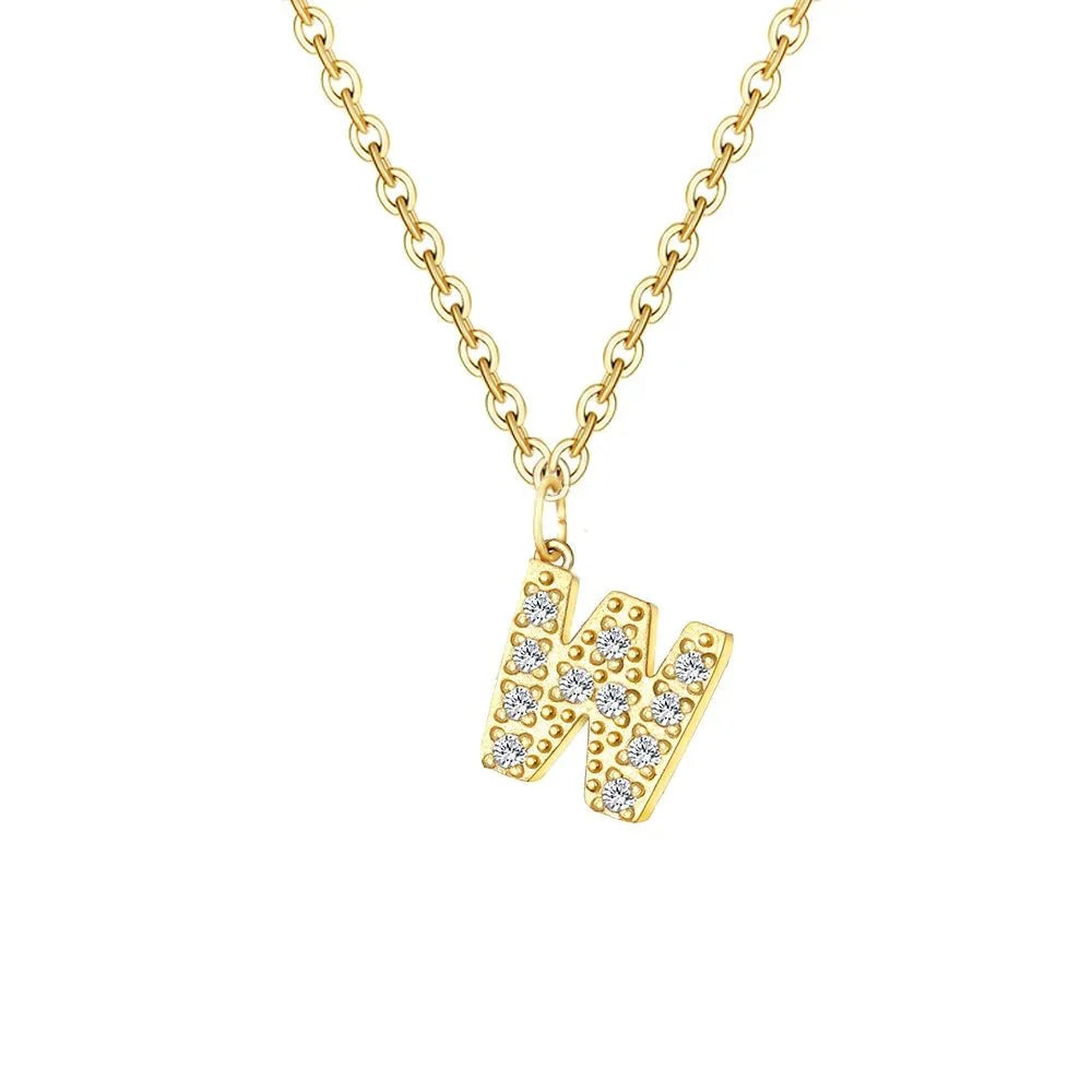 BowLift | Dainty Zircon Letter Initial, Number, Symbol Chain Necklace