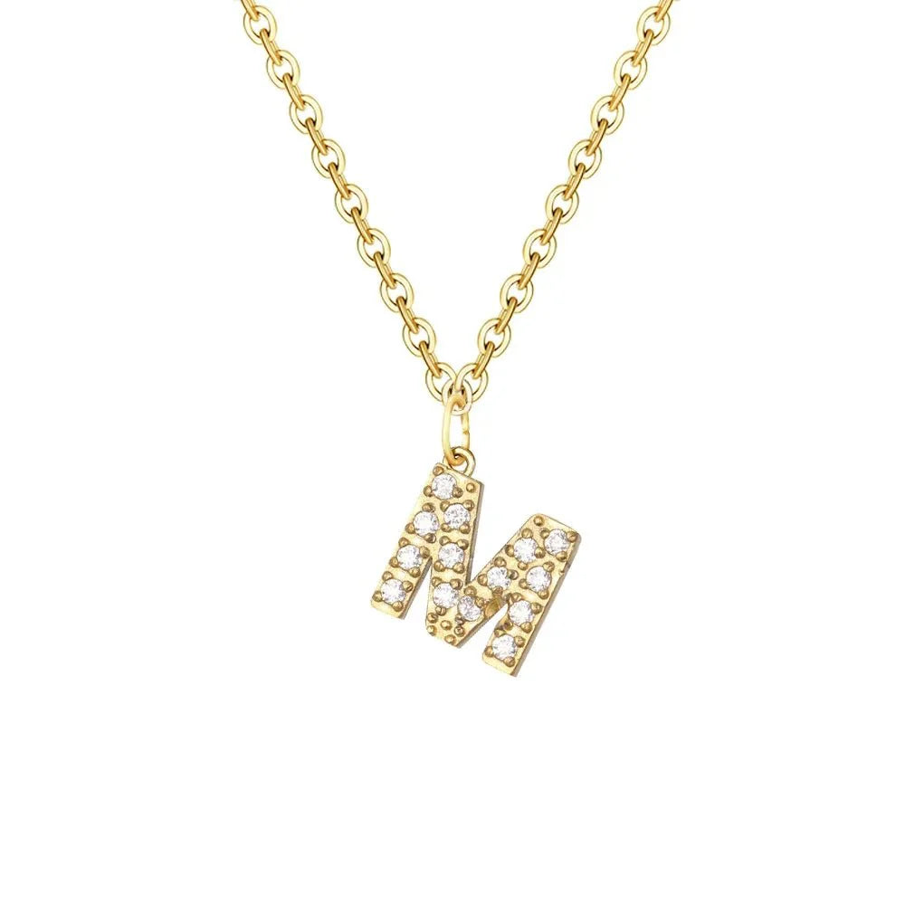 BowLift | Dainty Zircon Letter Initial, Number, Symbol Chain Necklace