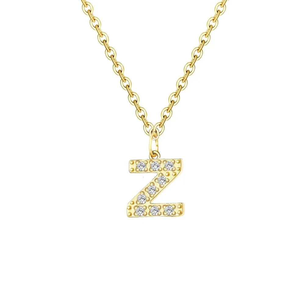 BowLift | Dainty Zircon Letter Initial, Number, Symbol Chain Necklace