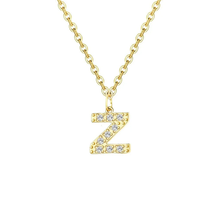 BowLift | Dainty Zircon Letter Initial, Number, Symbol Chain Necklace