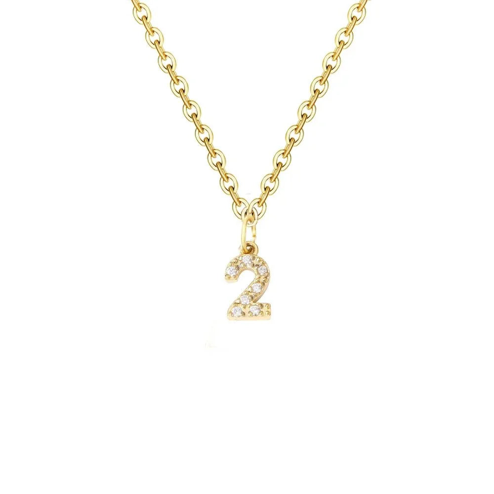BowLift | Dainty Zircon Letter Initial, Number, Symbol Chain Necklace