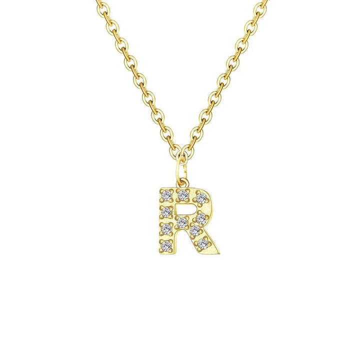 BowLift | Dainty Zircon Letter Initial, Number, Symbol Chain Necklace