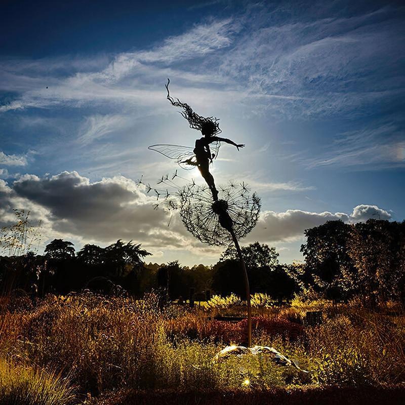 BowLift | Dancing Fairy Statue Steel Garden