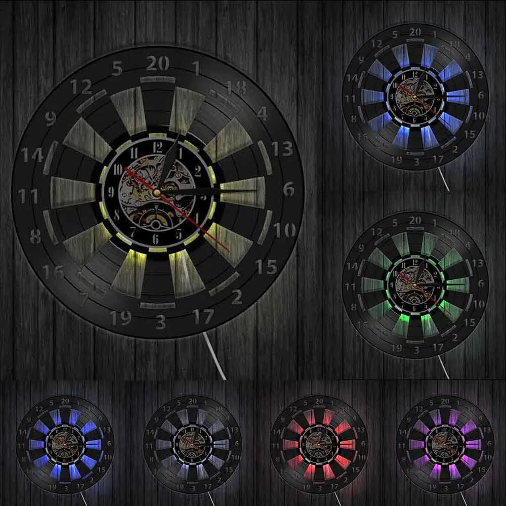 DartGlow Vintage Dartboard Wall Clock Bowlift