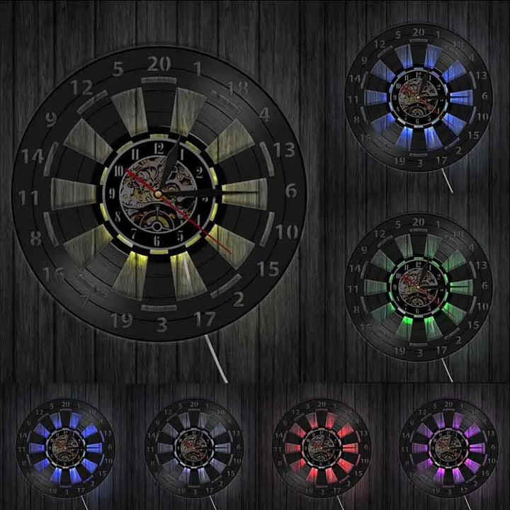 DartGlow Vintage Dartboard Wall Clock Bowlift