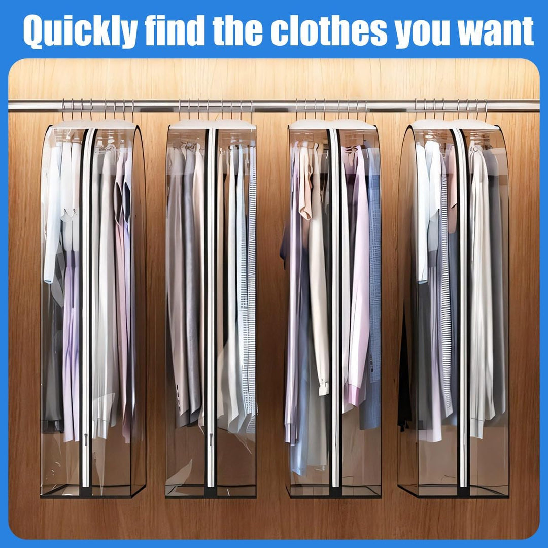 BowLift | Transparent Garment Covers with Inserts – 3-Pack Storage Covers with Side Zipper (Buy 1, Get 1 FREE)