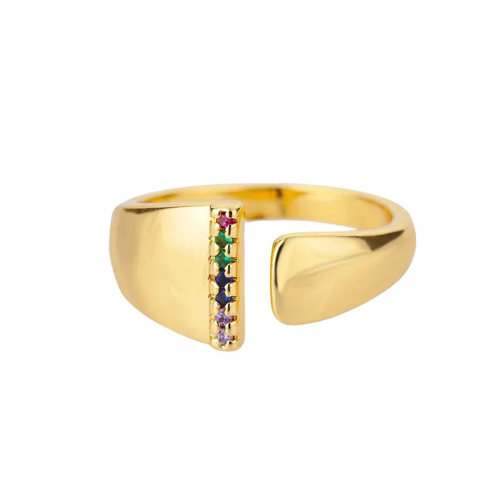 BowLift | Dazzling Rainbow Custom Letter Initial Rings
