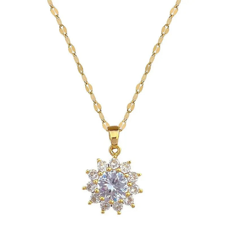 BowLift | Dazzling Sunflower Floral Necklace and Earrings