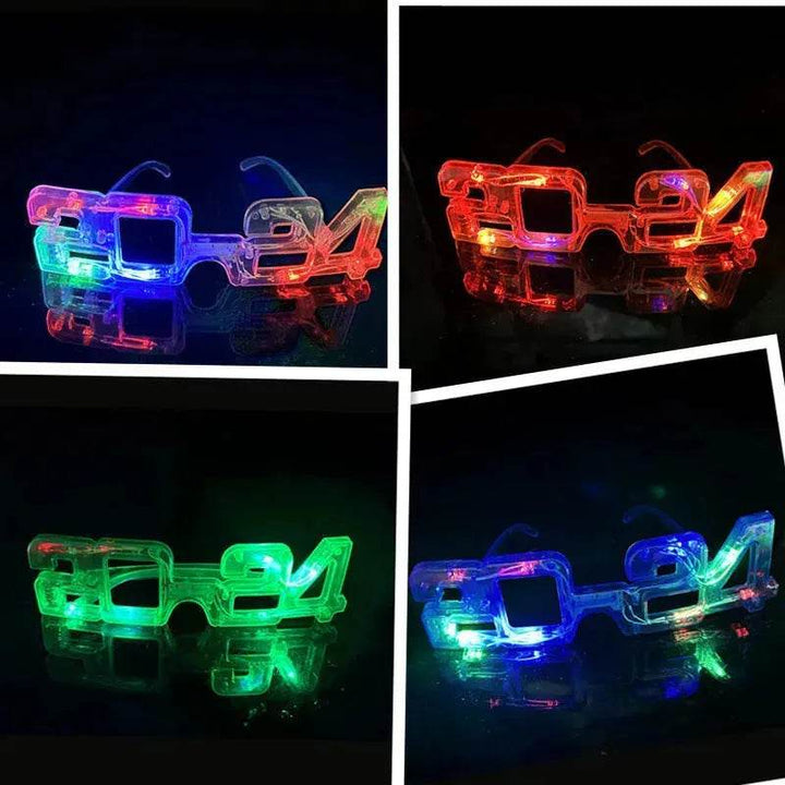 BowLift | LED Glowing New Year Glasses 2025 Glitter Glasses For Party Evening Decoration