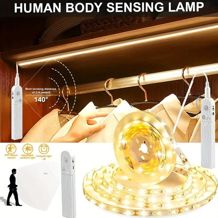 BowLift | LED light strip with remote control – 2 meters flexible strip for decorative lighting in cabinets and shelves
