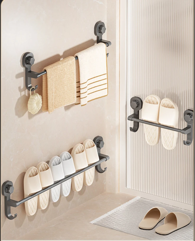 MagnaGrip Power Suction Cup Towel Holder – Black self-adhesive towel holder without drilling Bowlift