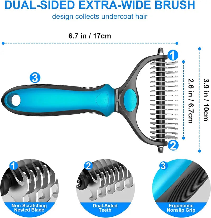 Double-sided pet grooming brush - End the hair chaos and enjoy quiet, cozy cuddle hours | Bowlift