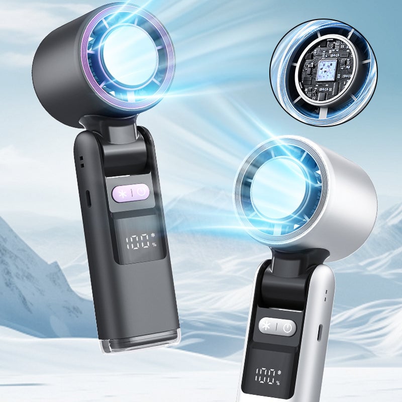 Folding Mini Handheld High-Speed USB Rechargeable Turbo Fan | Bowlift