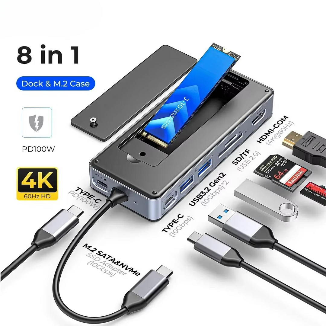 BowLift | Ultimate USB-C Laptop Docking Station with Integrated SSD Enclosure