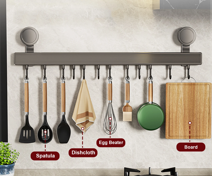 ChefSpace Kitchen Wall Hook Rail Bowlift