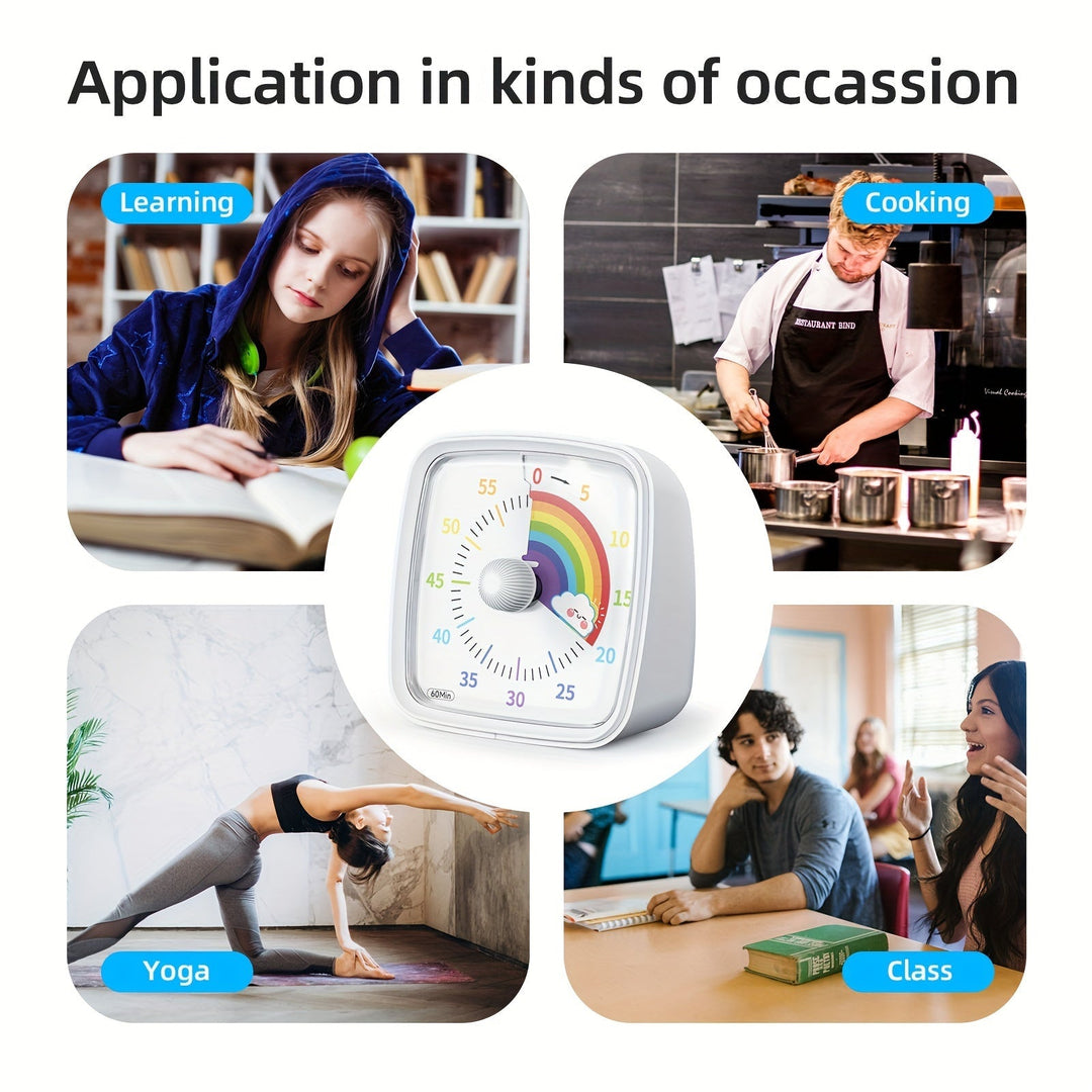 Rainbow Time Management Timer – Visual 60-Minute Countdown Timer for Study, Work, and Home | Bowlift