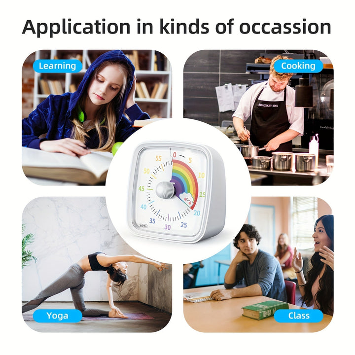 Rainbow Time Management Timer – Visual 60-Minute Countdown Timer for Study, Work, and Home | Bowlift
