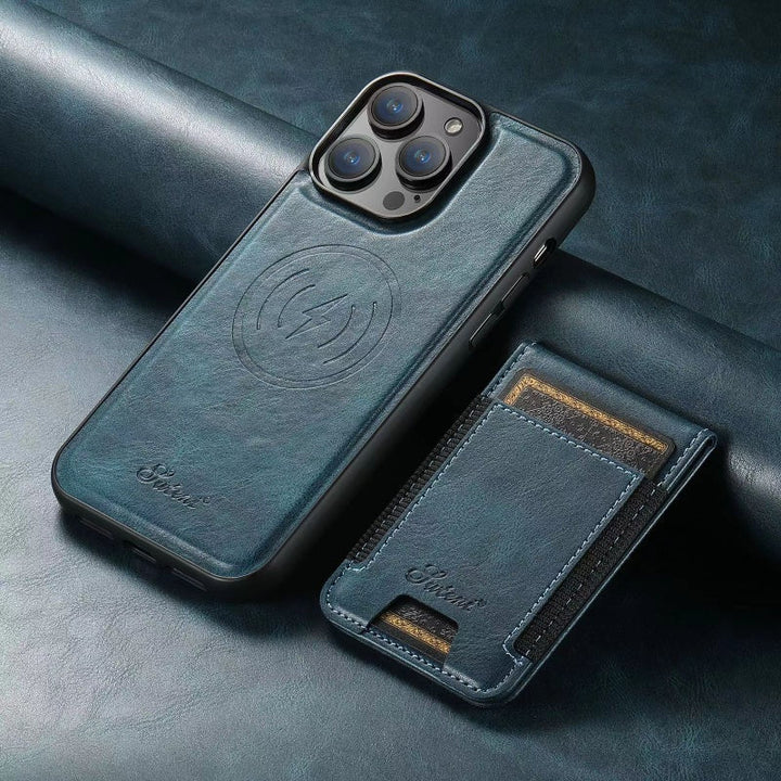 LuxCase Leather Phone Case with Card Slot and Stand – Suitable for iPhone | Bowlift