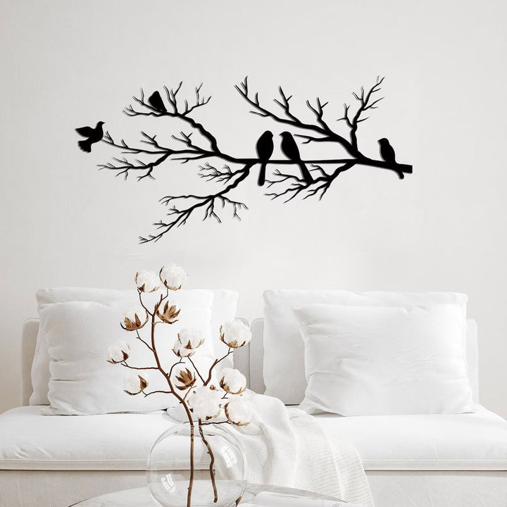 BowLift | PerchArt Metal Wall Decoration – Birds on a Branch for a Timeless Natural Appearance