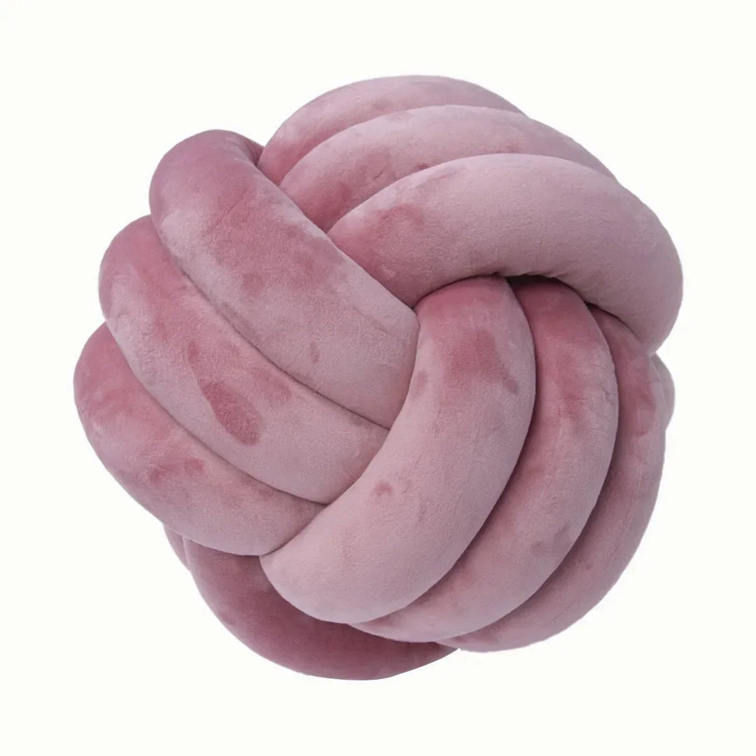 BowLift | Decorative, soft cushion with knotted ball in suede look