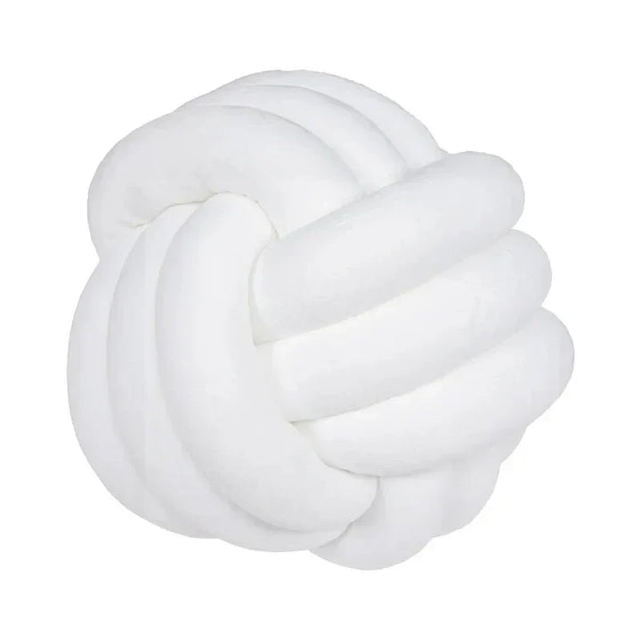BowLift | Decorative, soft cushion with knotted ball in suede look