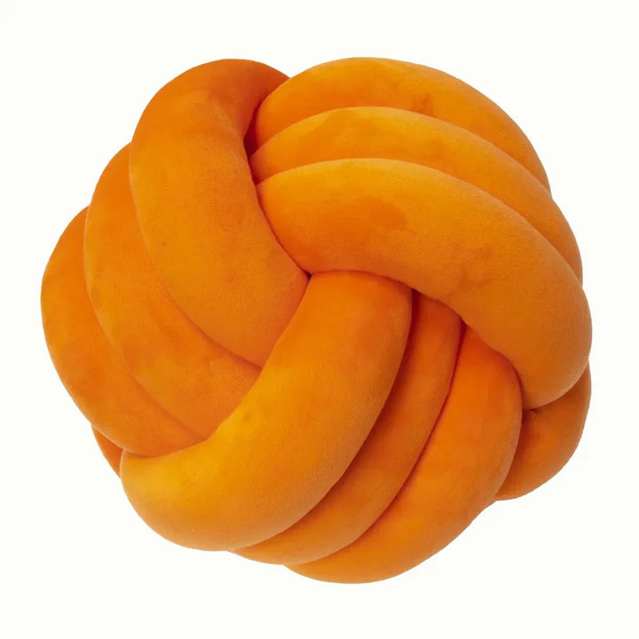 BowLift | Decorative, soft cushion with knotted ball in suede look