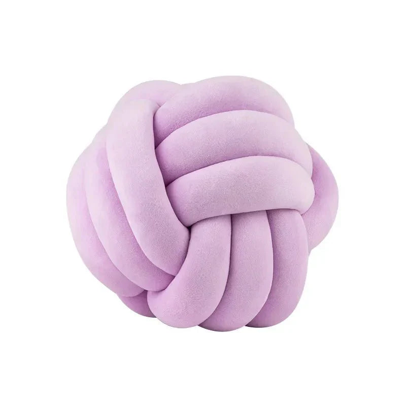 BowLift | Decorative, soft cushion with knotted ball in suede look