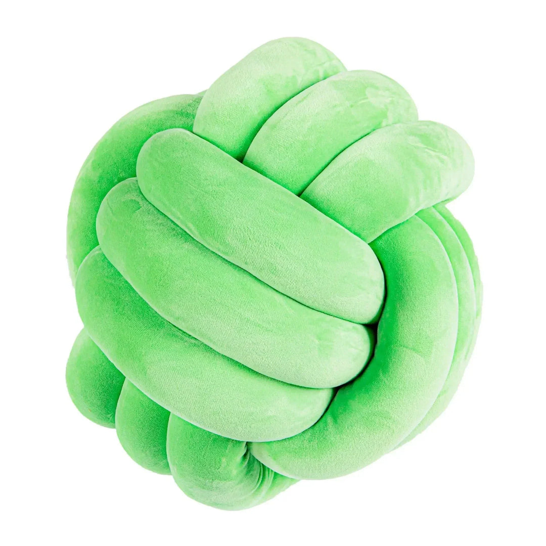 BowLift | Decorative, soft cushion with knotted ball in suede look