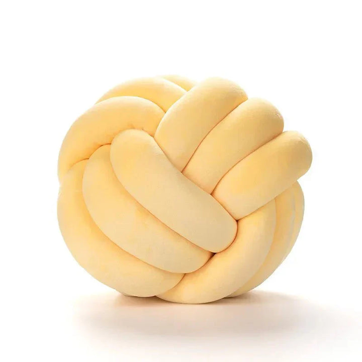 BowLift | Decorative, soft cushion with knotted ball in suede look