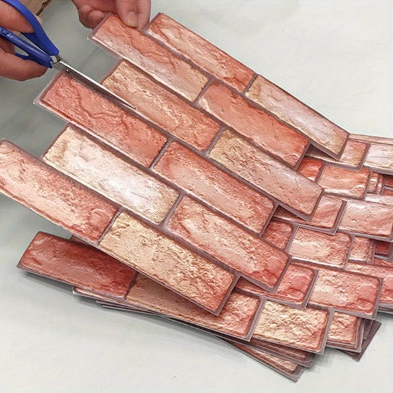 Self-adhesive 3D wall panels with brick and wood texture | Bowlift