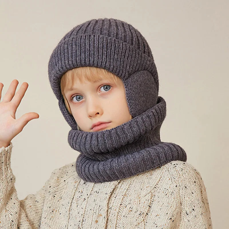 BowLift | Kids Winter Knitted Hat and Scarf Set with Plush Lining
