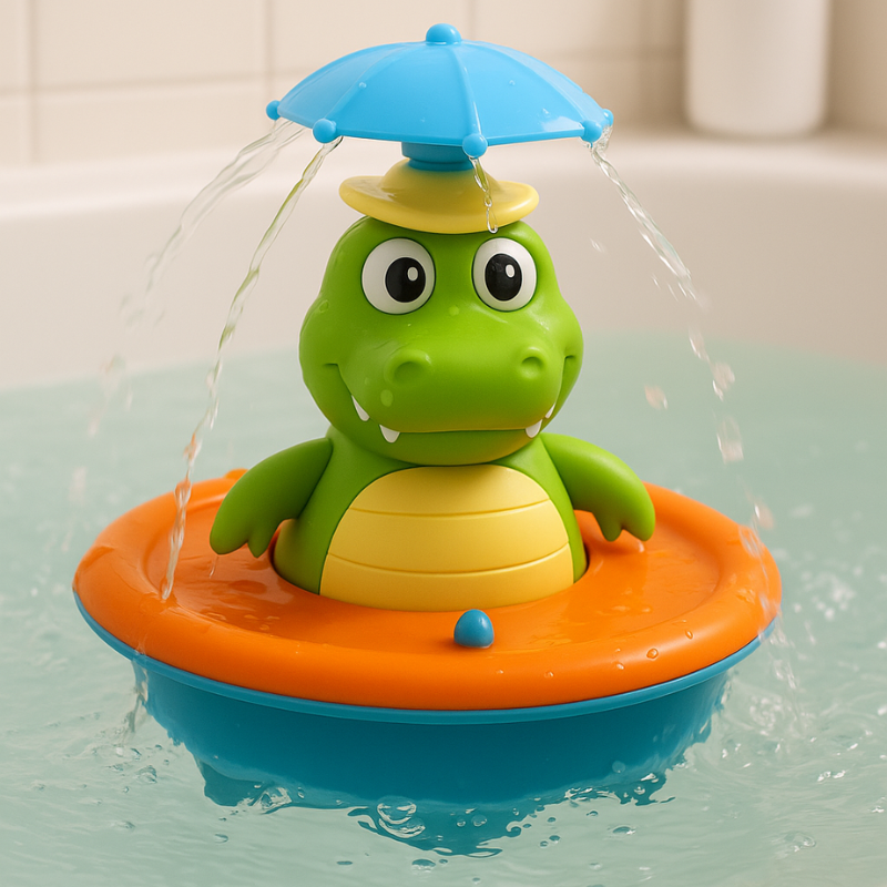 BowLift | Bath Toy Sprayer Light-Up Floating Crocodile