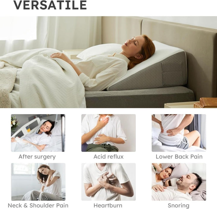 BowLift | ELEVANA – Ergonomic Memory Foam Wedge Pillow for Comfortable Support
