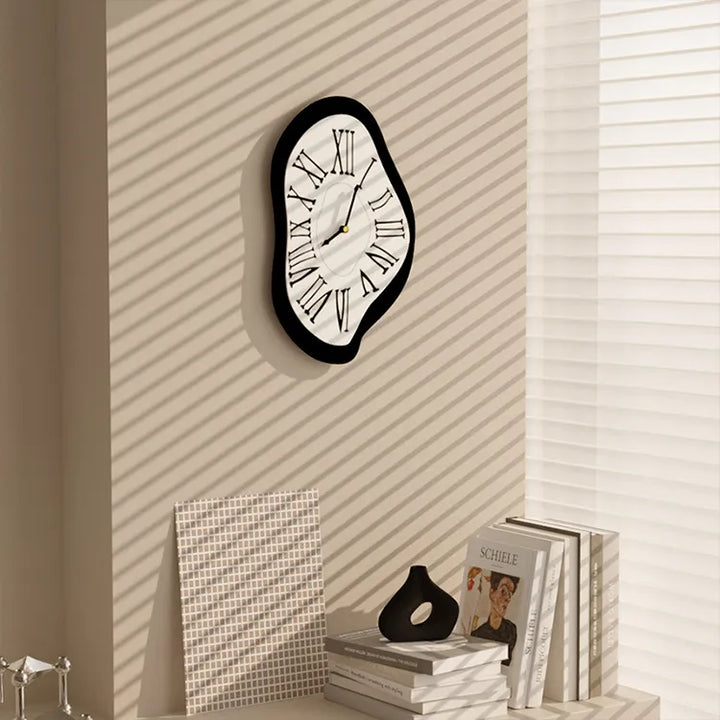 Surrealistic wall decoration clock with Roman numerals – Modern Dali-inspired wall clock for art lovers | Bowlift