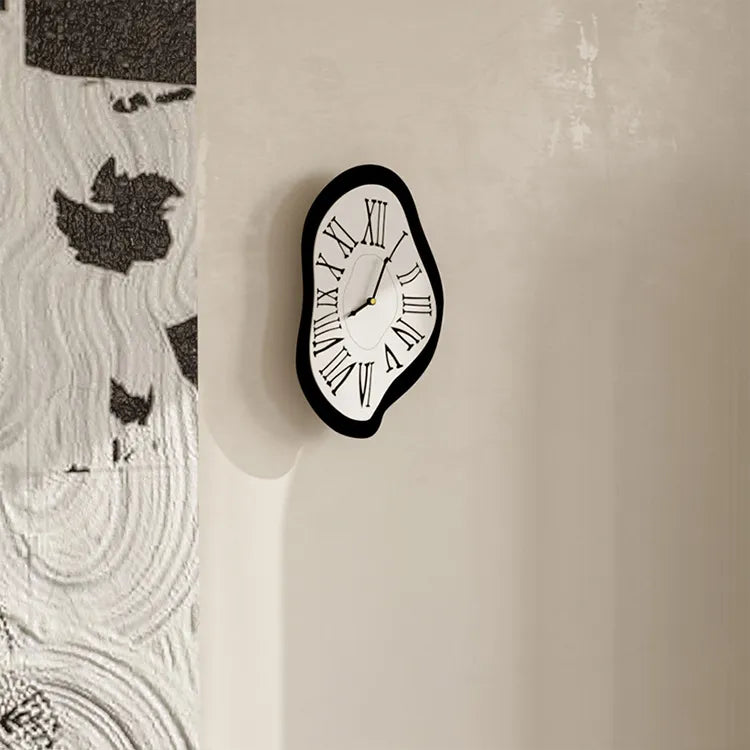 Surrealistic wall decoration clock with Roman numerals – Modern Dali-inspired wall clock for art lovers | Bowlift