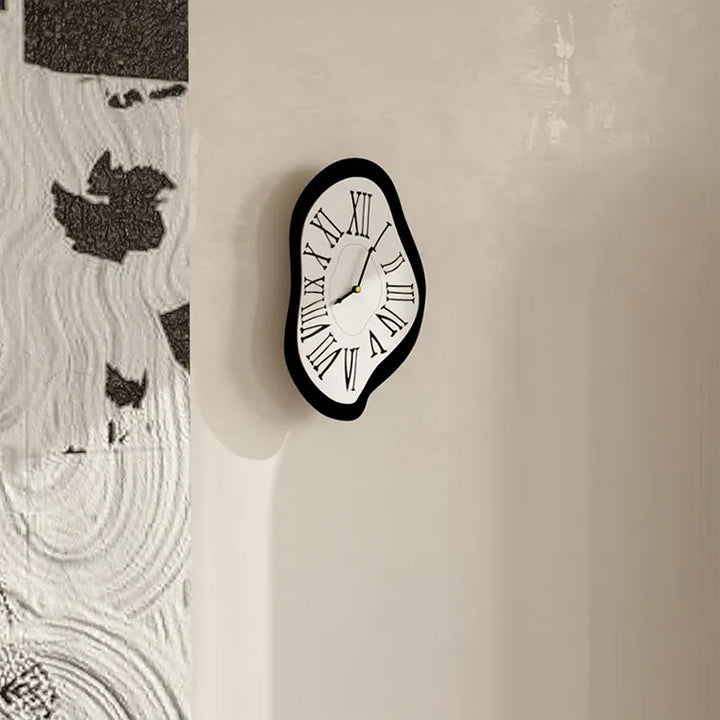 Surrealistic wall decoration clock with Roman numerals – Modern Dali-inspired wall clock for art lovers | Bowlift