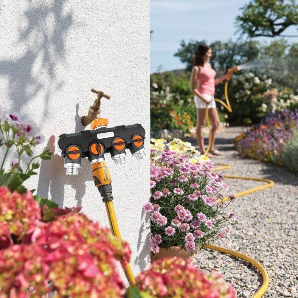 BowLift | 4-way Garden Hose Faucet Splitter Connector