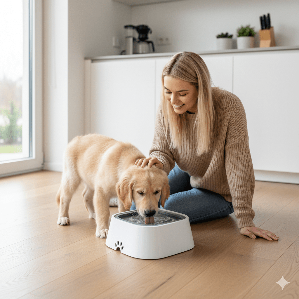BowLift | Water Bowl with Anti-Spill Function & Floating Disc