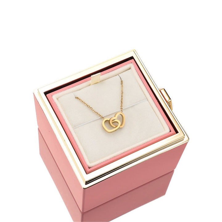 BowLift | [Ideal Gift] Eternal Rose Box - With engraved necklace & artificial rose