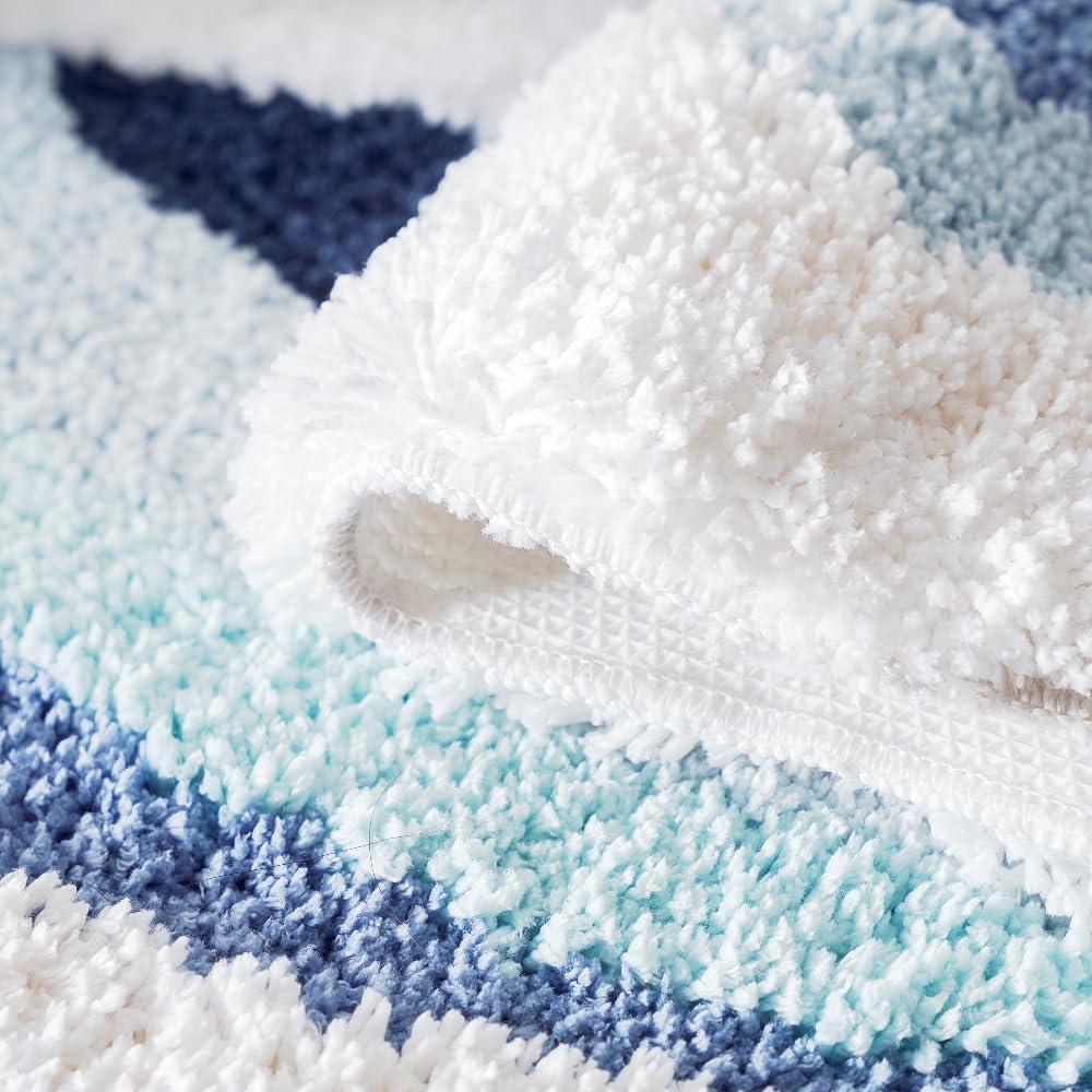 BowLift | Blue Waves Kids Non-Slip Bedroom Rug