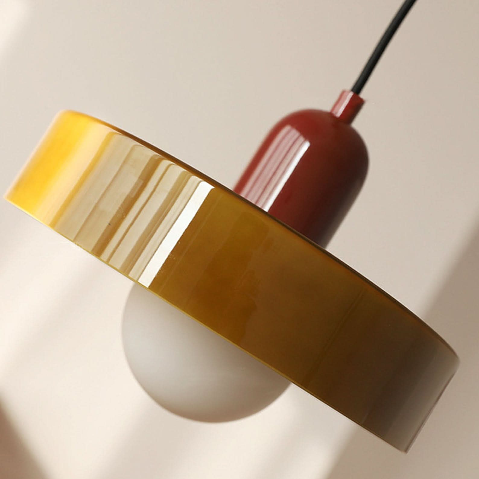 BowLift | Bauhaus Colored Glass Pendant Light