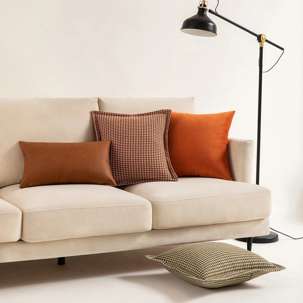 BowLift | Houndstooth Orange Jacquard Pillowcase