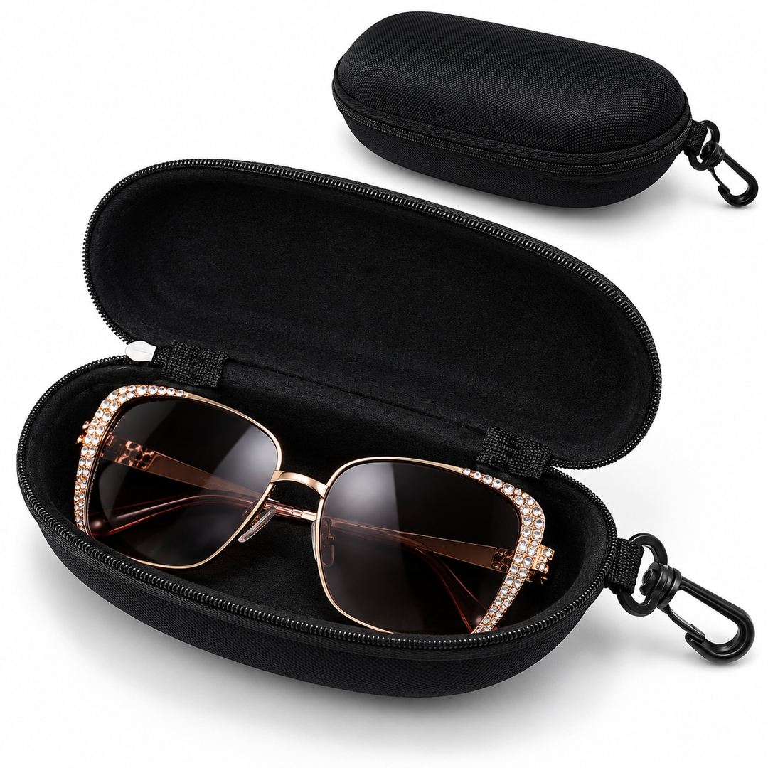 EVA Zippered Hard Shell Glasses Case with Carabiner Bowlift