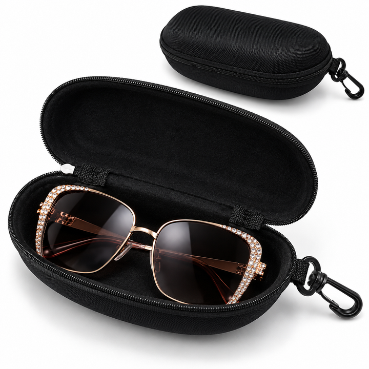 EVA Zippered Hard Shell Glasses Case with Carabiner Bowlift