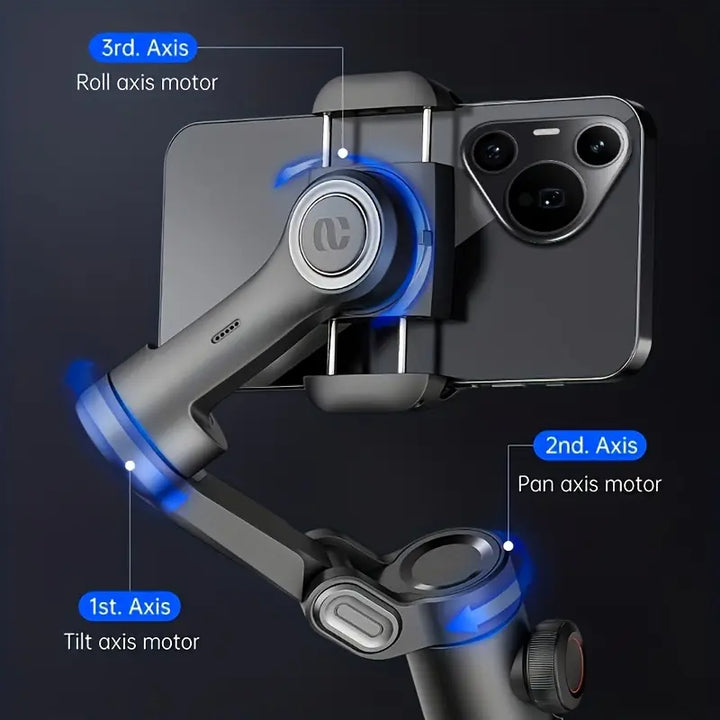 BowLift | SmartPro Handheld Gimbal Stabilizer - Foldable Smartphone Video Vlog PTZ Stabilizer for iPhone, Android, and Samsung