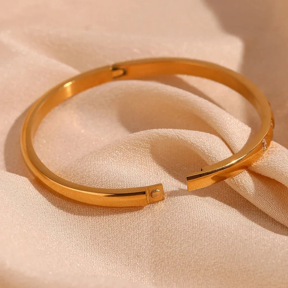 BowLift | Diamond Accented Gold Cuff Bracelet